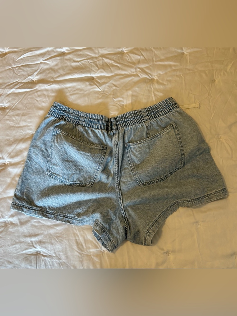 Drawstring Denim Shorts - Picture 2 of 2